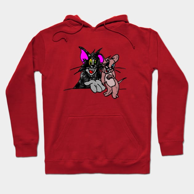 Tom and Jerry Cartoon Hoodie by Maries Papier Bleu